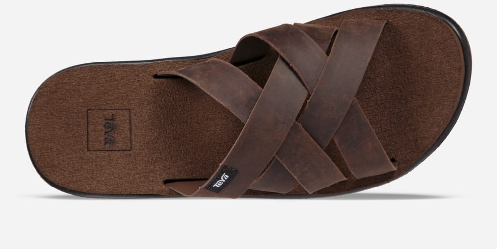 Pánské Pantofle Teva Voya Leather Hnědé | Czech Republic-7465